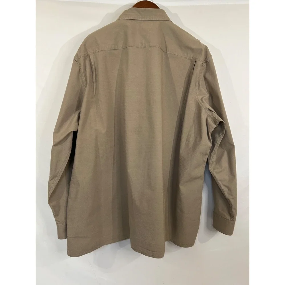 Banana Republic Mens Khaki Tan 2 Pocket Button Up Soft Collar Shirt Sz 4XT